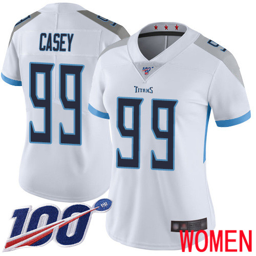 Tennessee Titans Limited White Women Jurrell Casey Road Jersey NFL Football #99 100th Season Vapor Untouchable->tennessee titans->NFL Jersey